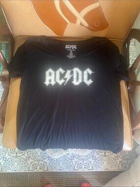 AC/DC Black Short Sleeve Tee with White Logo